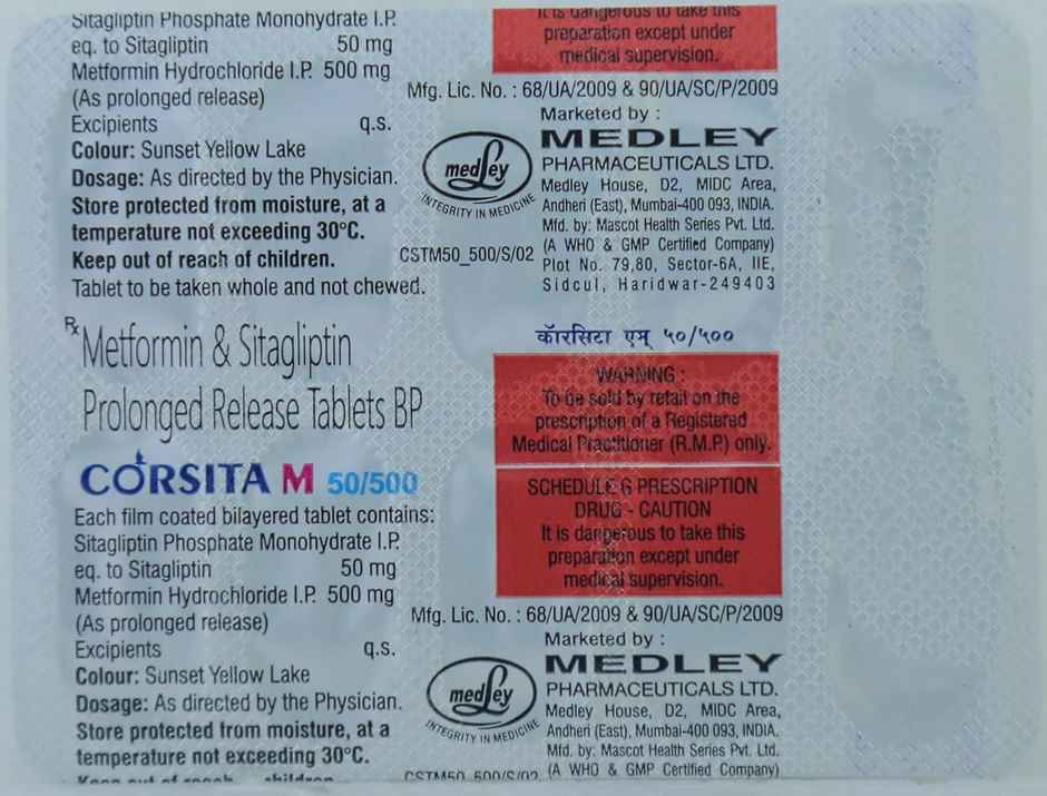 Corsita M 50/500 Tablet PR