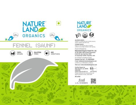 Natureland Fennel Organic Saunf Seeds