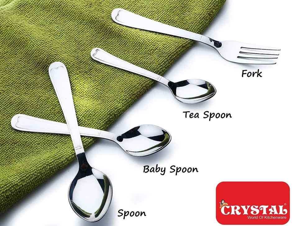 Crystal - Cc951A Stainless Steel Tea Spoon Set Set Of 6 Silver - 6.5 Cm