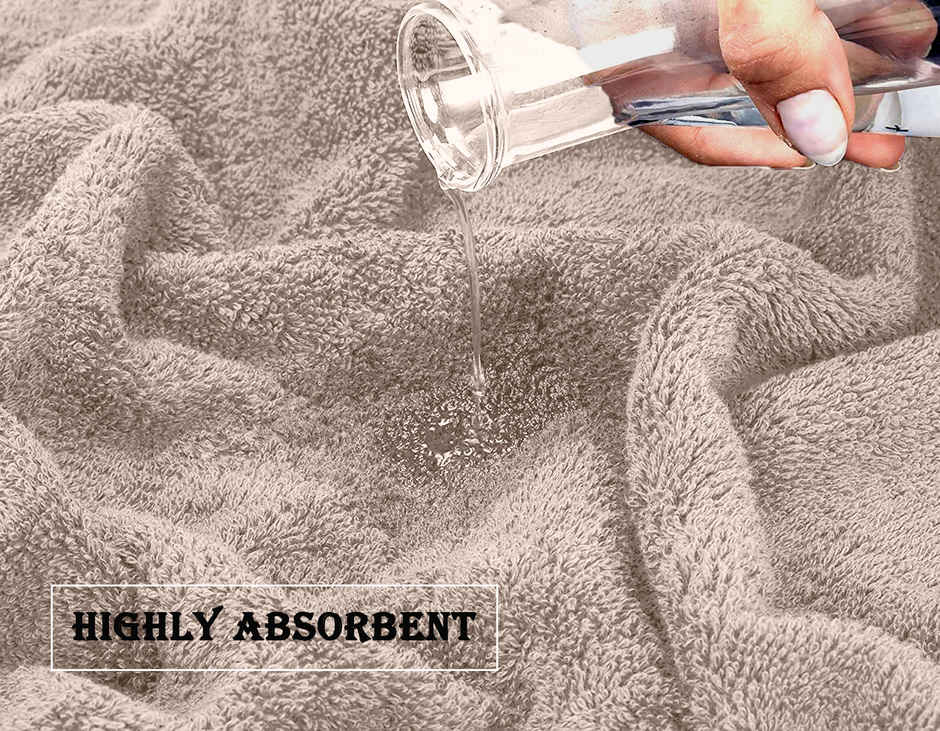 BAY6 100% Cotton Hand Towels | 60 cm x 40 cm | 400 GSM | Light Brown | Set of 2