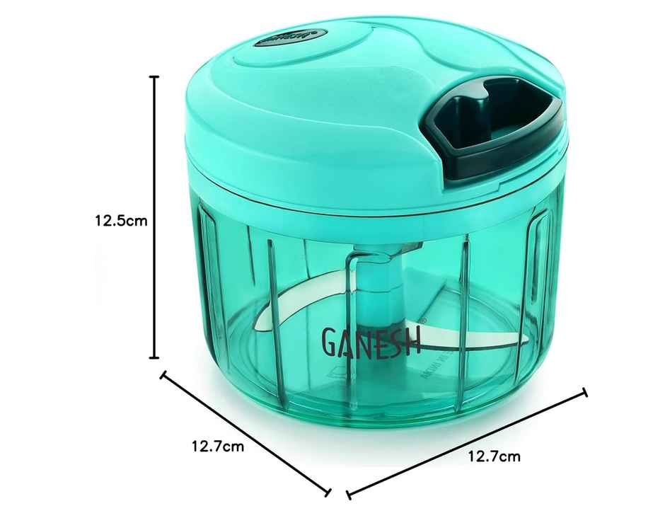 Ganesh Multipurpose Plastic Vegetable Chopper 3 Blades Pool Green (725 ml)