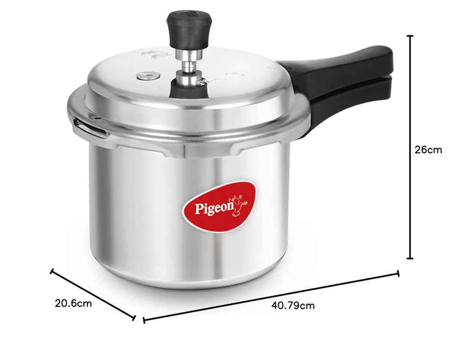 Pigeon 3L Aluminium Induction Base Outer Lid Pressure Cooker