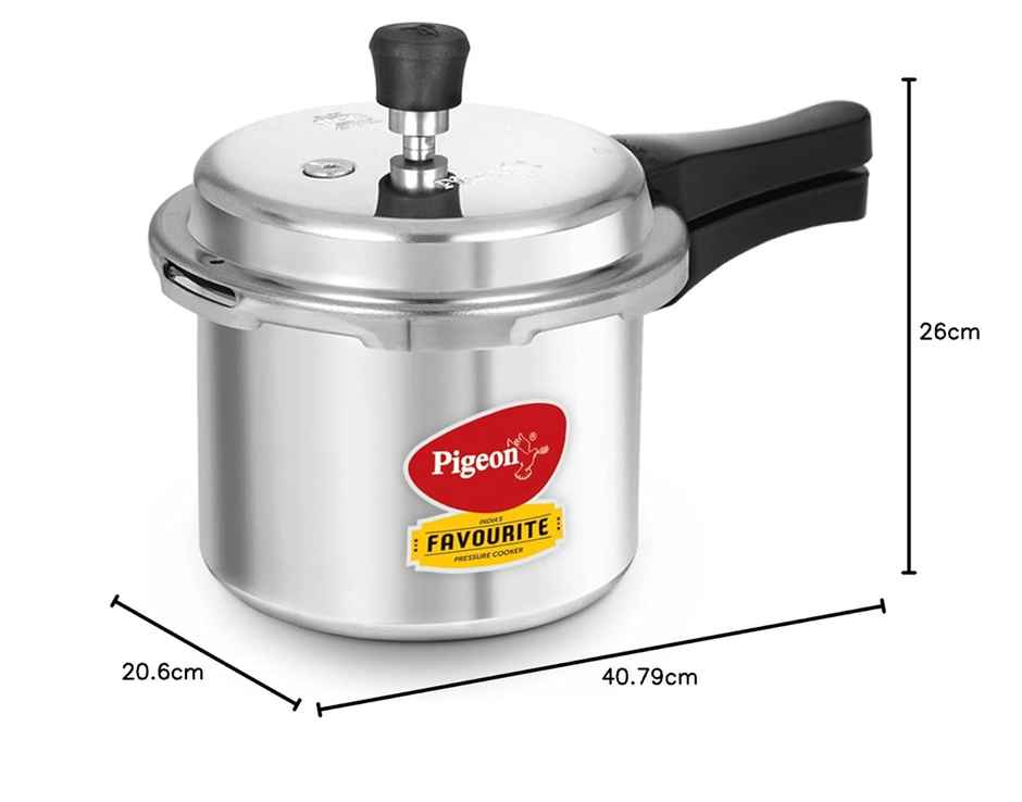 Pigeon by Stovekraft Favourite Outer Lid Non Induction Aluminium Pressure Cooker | 3 L