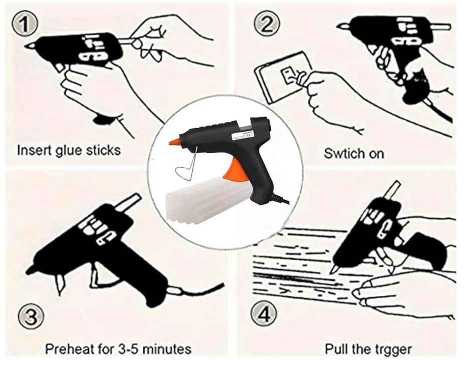 Lumivolt Mini Hot Glue Gun With 5 Glue Sticks