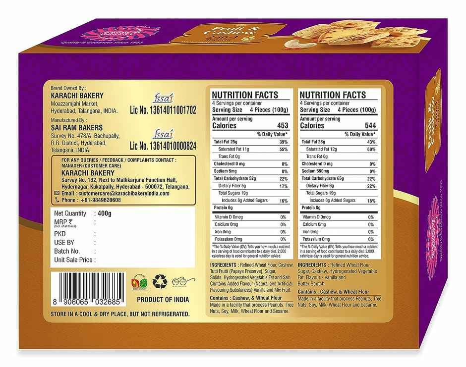 Karachi Bakery 2-in-1 Fruit & Cashew Biscuits