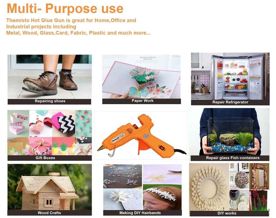 Aptechdeals 60W /100 Watt Dual Watt Glue Gun With 5 Milky Glue Stick