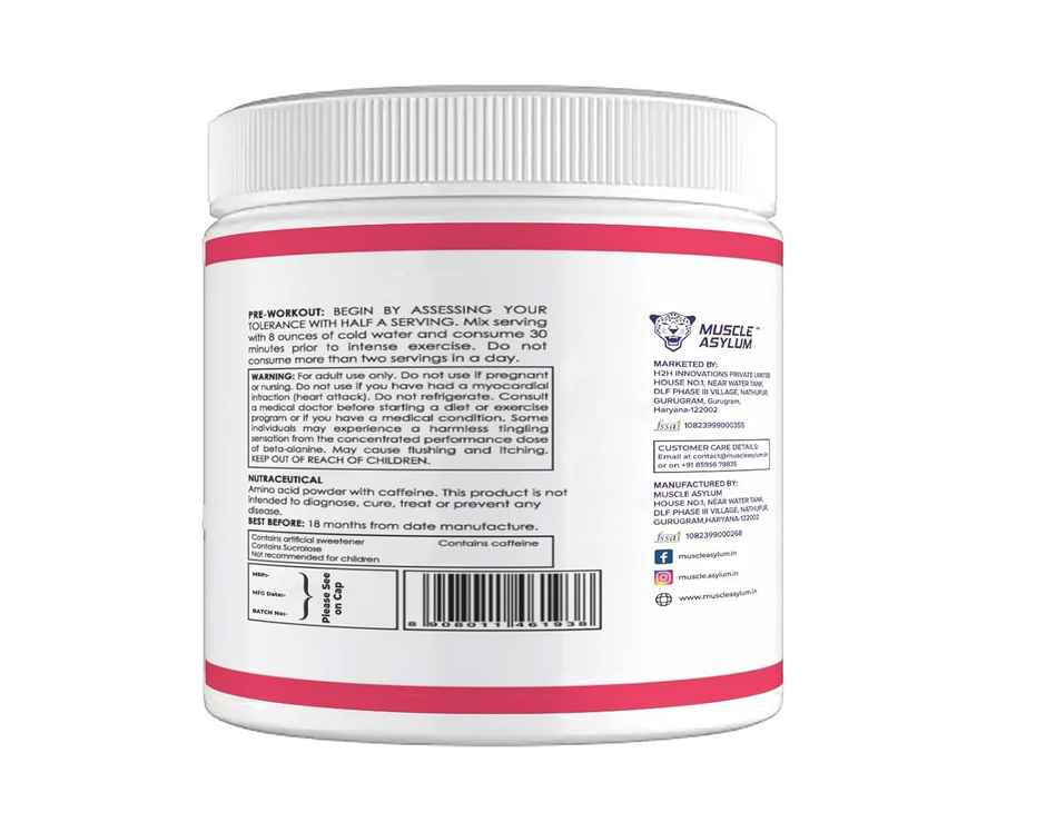 Muscle Asylum Muscle Asylumpre-Workout - 30 Servings, Bcaa Fruit Punch