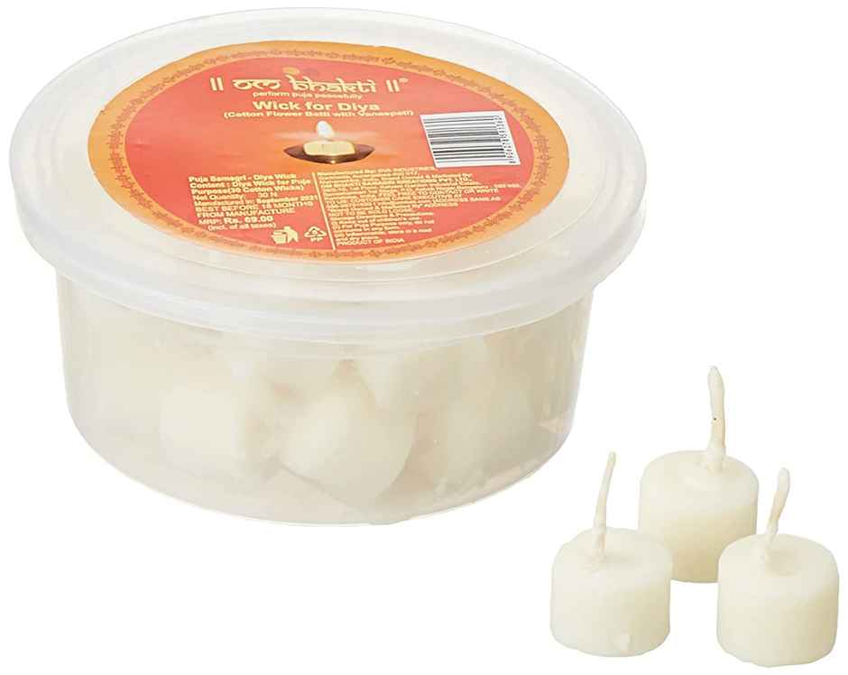 Vanaspati Ghee Cotton Wicks Small | Om Bhakti