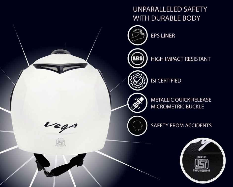 Vega Crux Open Face White Helmet-L