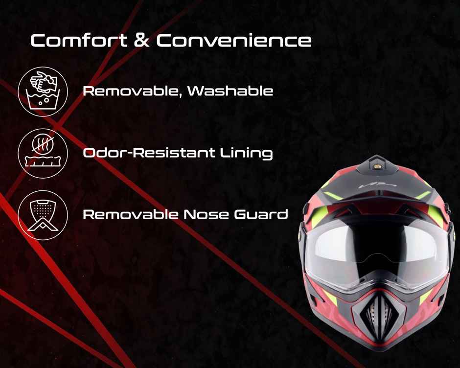 Vega Off-Road Motocross Lightweight Full Face Helmet-Dull Red Black - M