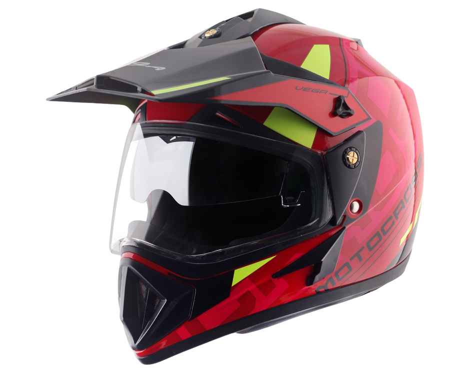 Vega Off-Road Motocross Lightweight Full Face Helmet-Red Black - M