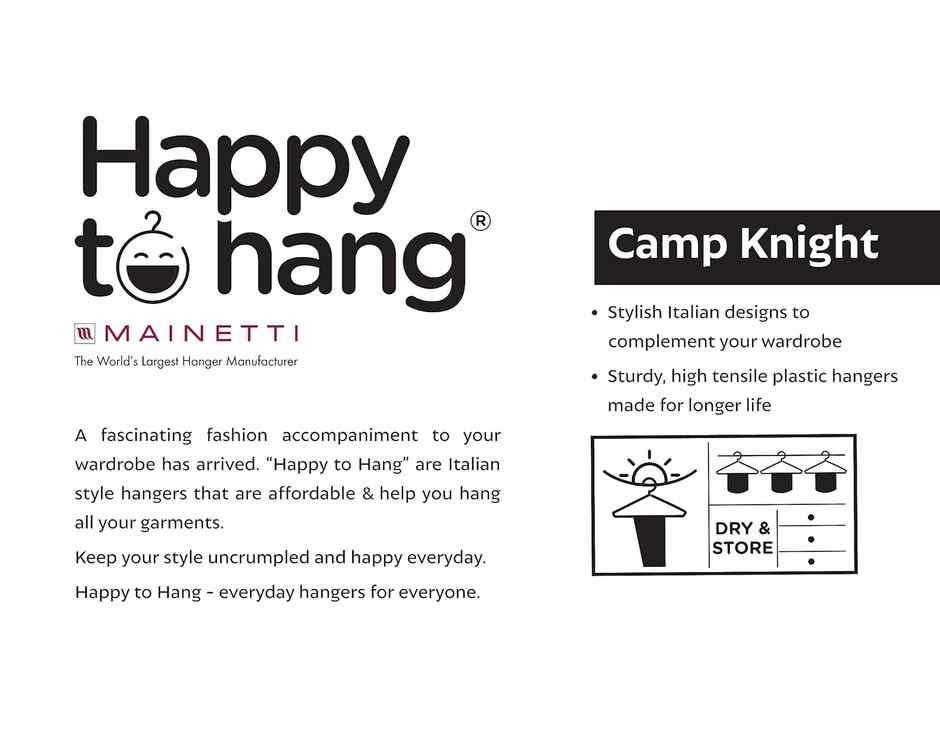 Happytohang Chamknight Benzer Hanger, Pack Of 12