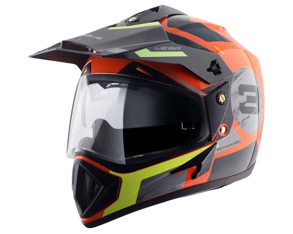 Vega Off-Road Race 3 Lightweight Full Face Helmet-Orange Black - M