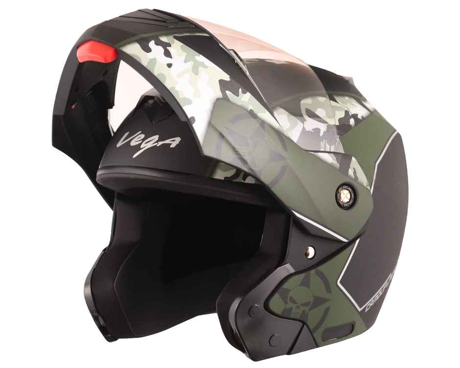 Vega Crux Dx Camouflage Dull Black Battle Green Helmet-L