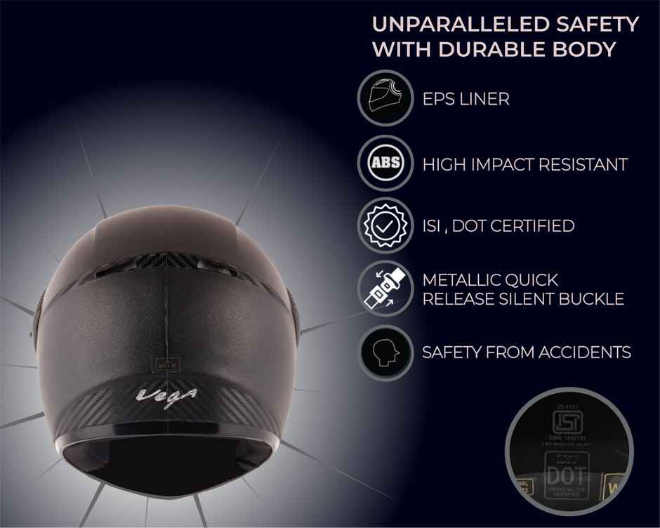 Vega Cliff Black Full Face Helmet | L