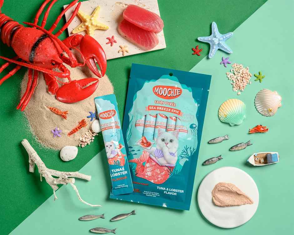 Moochie Cat Creamy Treats With Tuna & Lobster , Lickable Treat For Cats