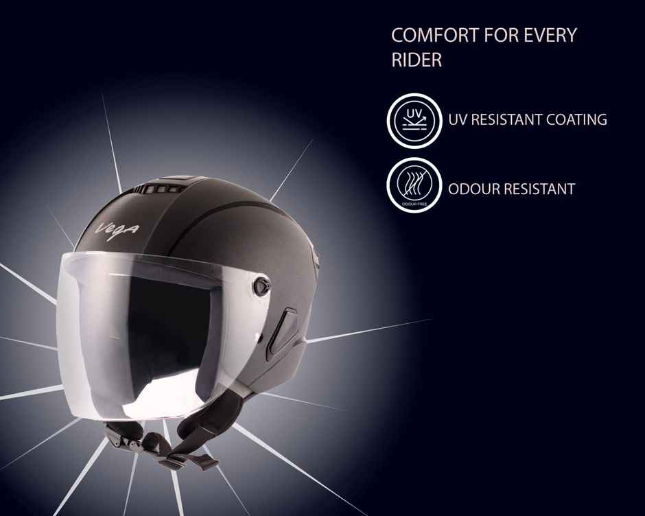 Vega Aster Dx Black Open Face Helmet-M