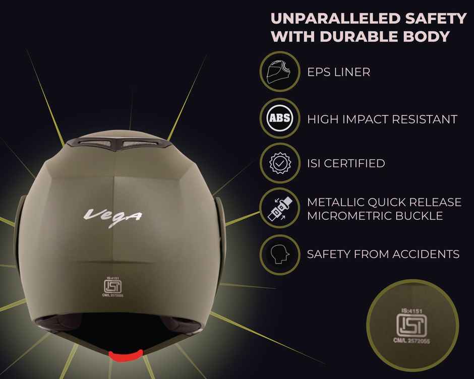 Vega Crux Dx Dull Battle Green Helmet-L