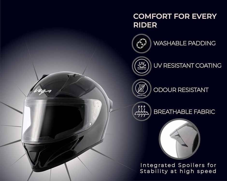 Vega Bolt Black Helmet | M