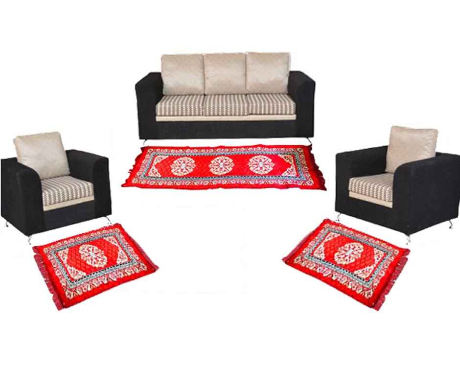 Kuber Industries Soft Velvet Kitchen Floor Runner | 190 x 64 cm | Red