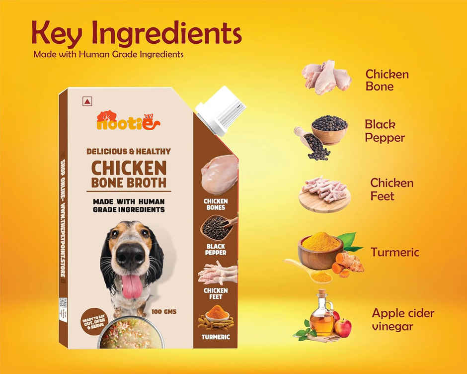 Nootie Chicken Bone Broth for Dogs | Natural Gut & Joint Support