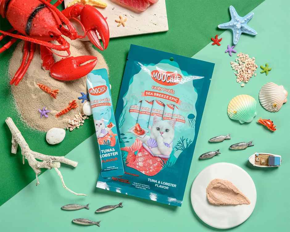 Moochie Cat Creamy Treats With Tuna & Lobster , Lickable Treat For Cats