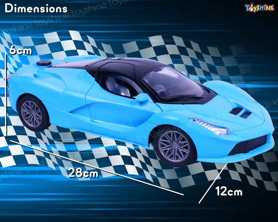 Toyshine 1:14 RC Fast Racing Toy Car with Booster Spray & Opening Doors, Blue