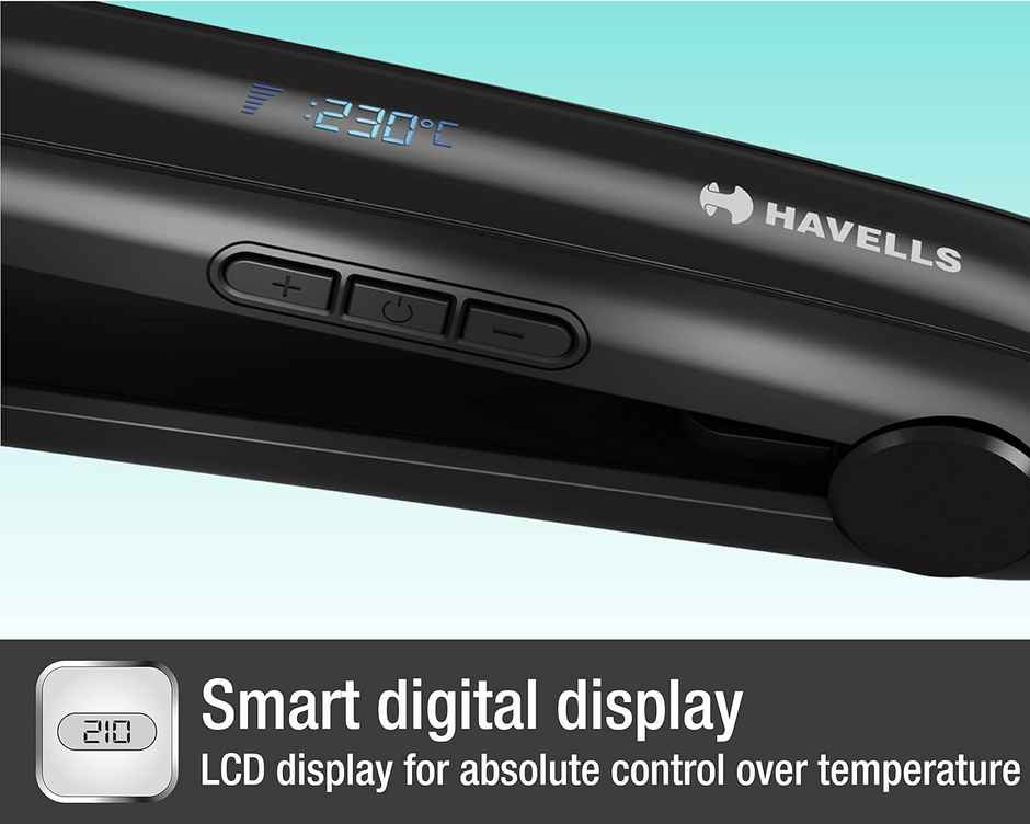 Havells Hs4122 Keratin Hair Straightener With Digital Display|Adjustable Temp|All Hair Types|Black