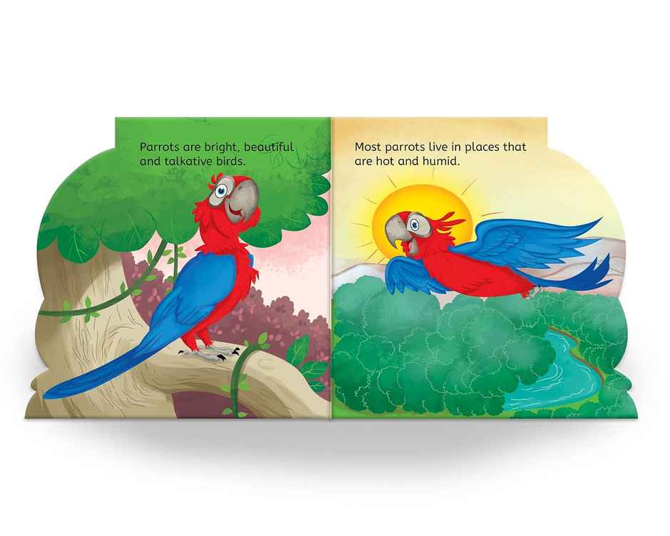 My First Shaped Board Book Illustrated Parrot - Bird Picture Book For Kids Age 2+ Board Book