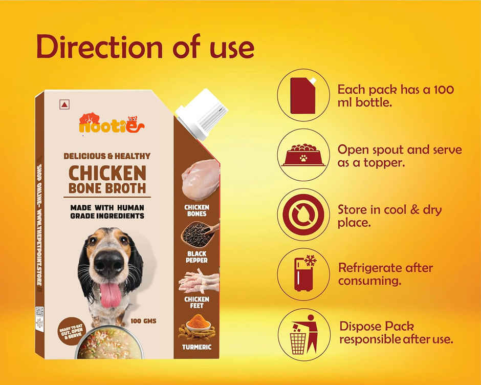 Nootie Chicken Bone Broth for Dogs | Natural Gut & Joint Support