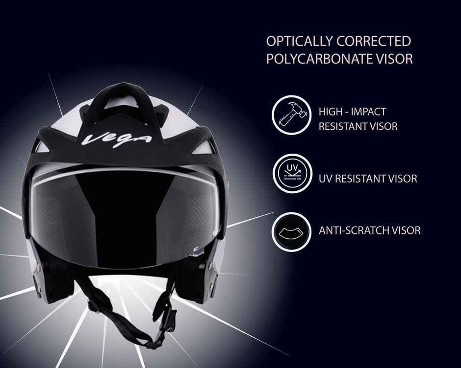 Vega Crux Open Face White Helmet-L