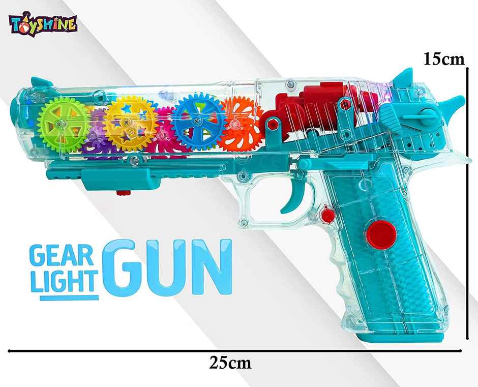 Toyshine Musical Transparent Gun Toy | 3D Lights for Ages 2-5