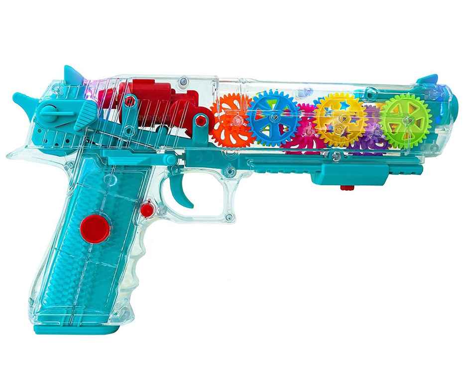 Toyshine Musical Transparent Gun Toy | 3D Lights for Ages 2-5