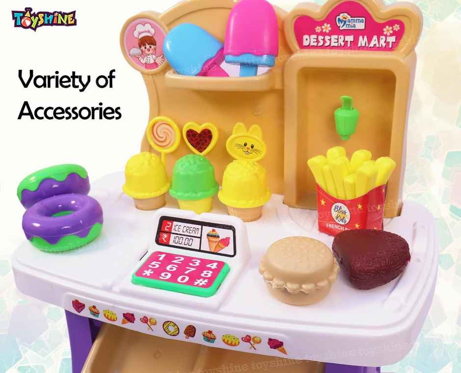 Toyshine Kid Supermarket Shop With Sound Effects for Kids | 19 Pcs | Pink | Ages 3+