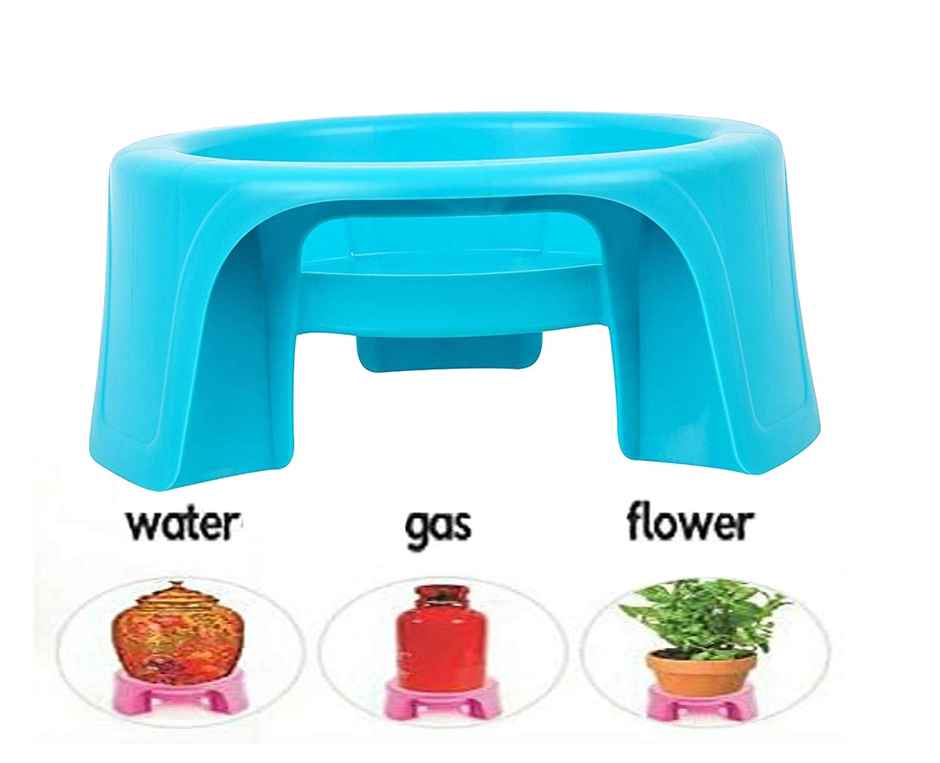 Kuber Industries Plastic Multipurpose Plant Pot Water Pot Gas Cylinder Stand (Green)-CTKTC13990