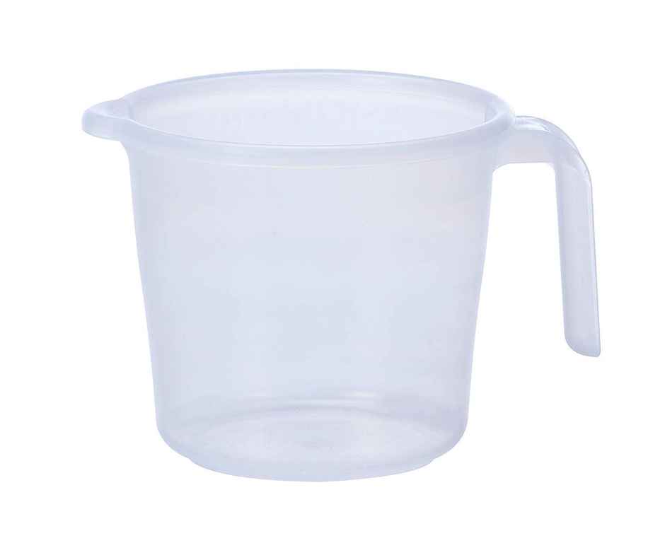Kuber Industries Pack of 2 Virgin Plastic Bath Mug | Transparent & Unbreakable | 1100 ml | White