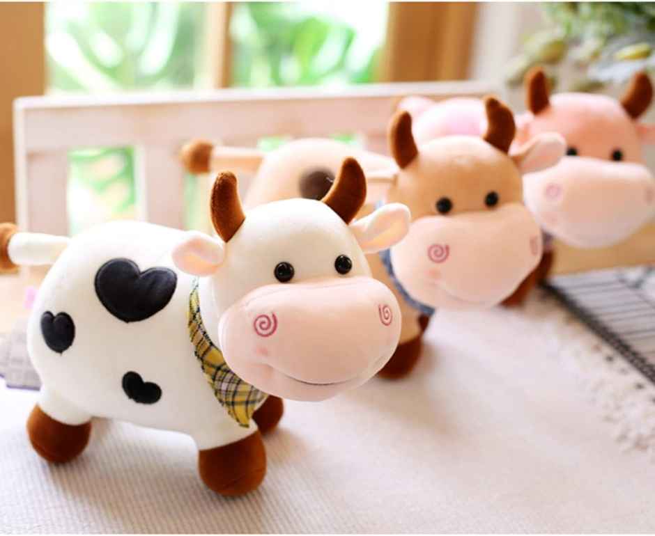 Storio Soft Plush Cow Toy | Ultra Soft Stuffed Animal for Kids | 25 cm