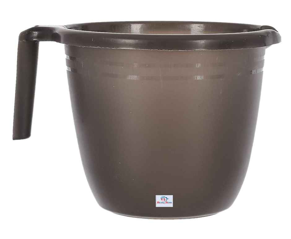 Kuber Industries Plastic Bathroom Mug 1 Litre- Pack of 2 (Black)-46HH0213