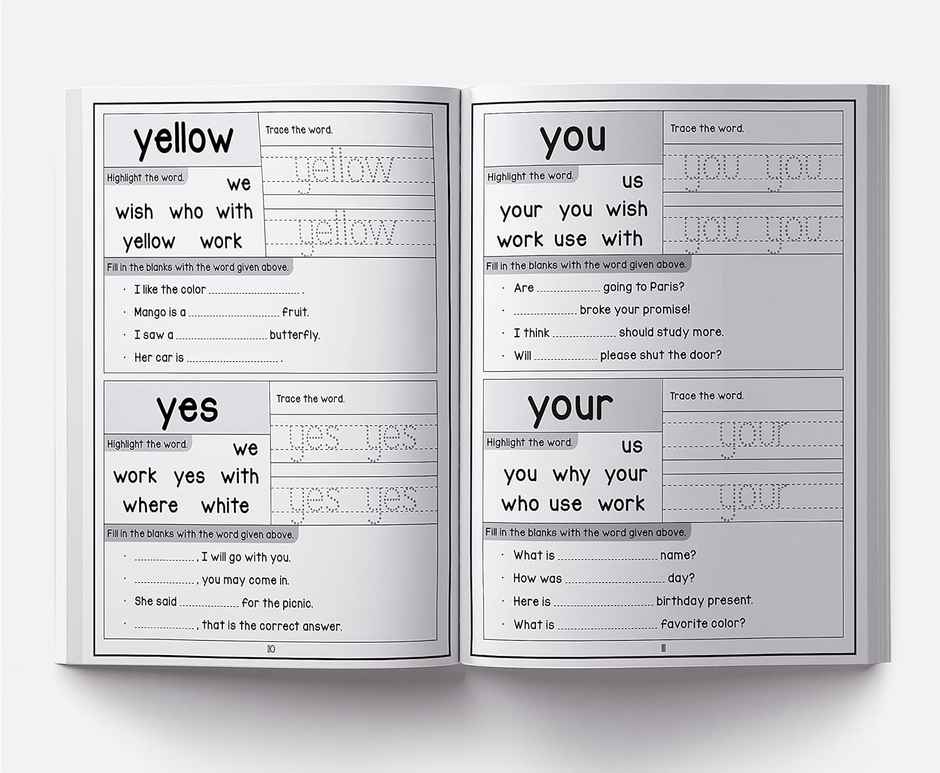 201 Sight Words and Sentence (with 800+ Sentences to Read)- Activity Book for Children