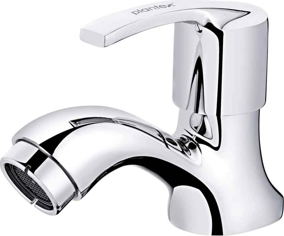 Plantex Single Lever Pillar Tap for Wash Basin - Teflon Tape (Mirror-Chrome)