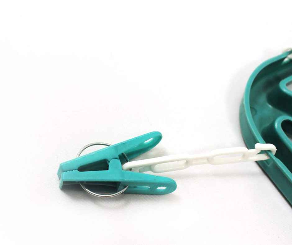 Kuber Industries Plastic 360 Degree Folding Clothes Drying Rack|(Green | 32 Clip | KUBMART15537)