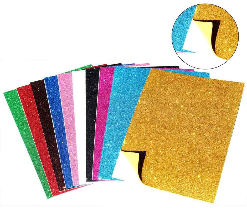 Eva Foam Self Adhesive Glitter Sheets A4 Size