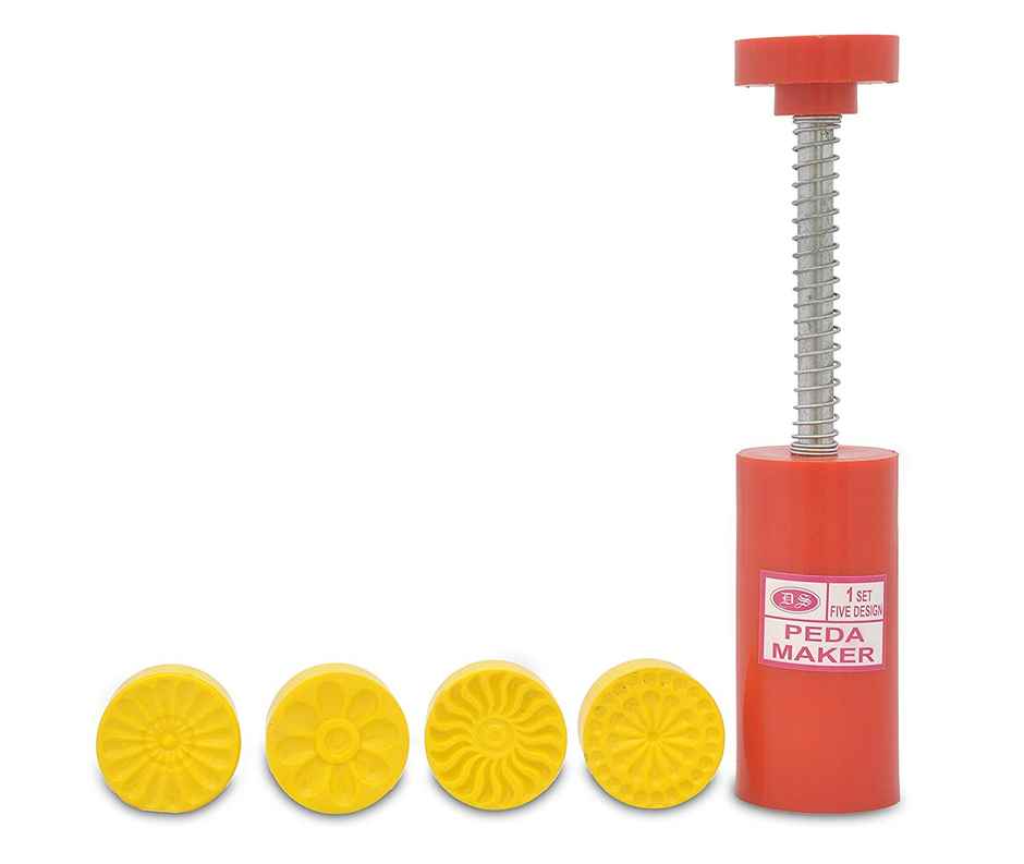 Ds Peda Maker Press Stamp, 5-In-1 Peda Shape Mould, Plastic Kitchen Accessory, 1.5 Inch - Yellow