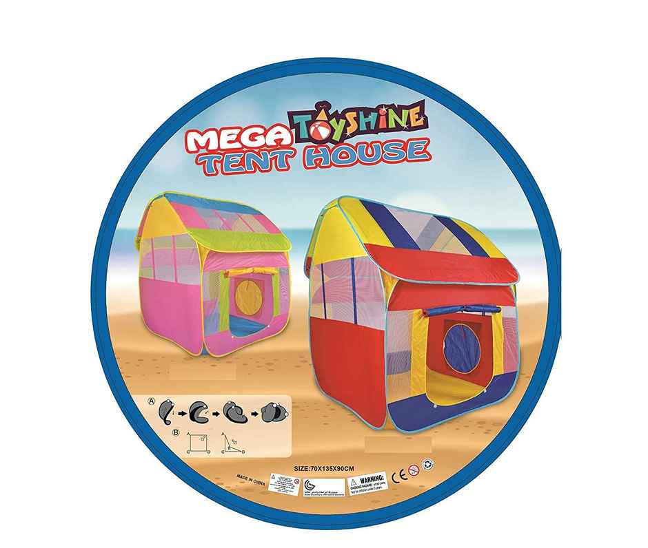 Toyshine Foldable Children's Tent House - Indoor & Outdoor Playhouse in Multicolour