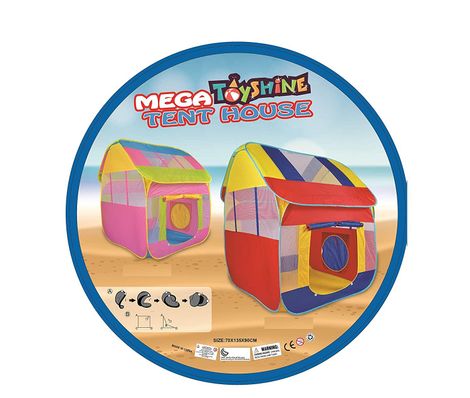 Toyshine Foldable Children's Tent House - Indoor & Outdoor Playhouse in Multicolour