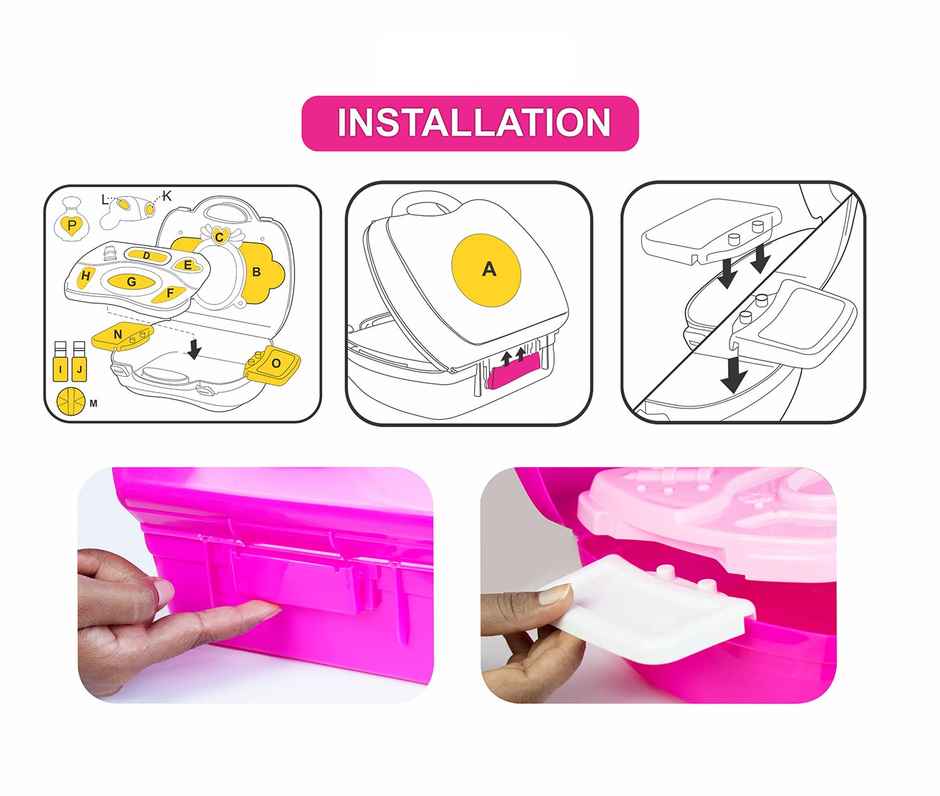 Kingdom Of Play Fashion Pretend Play Makeup Suitcase Beauty Kit And Cosmetic Toy Set For Kids