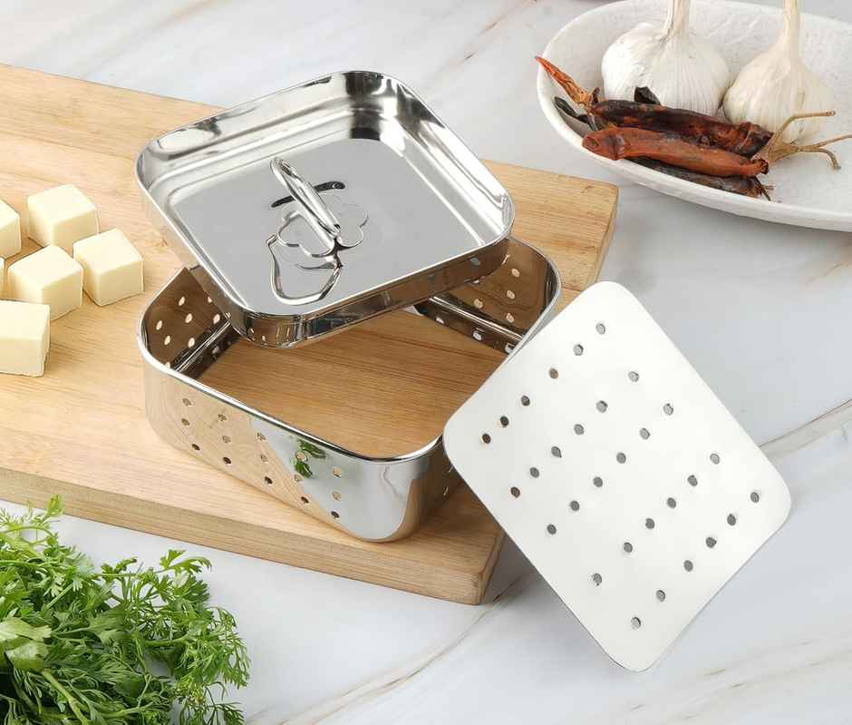 Capsicum Stainless Steel Square Paneer Mould | Paneer Strainer | Paneer Press | Square