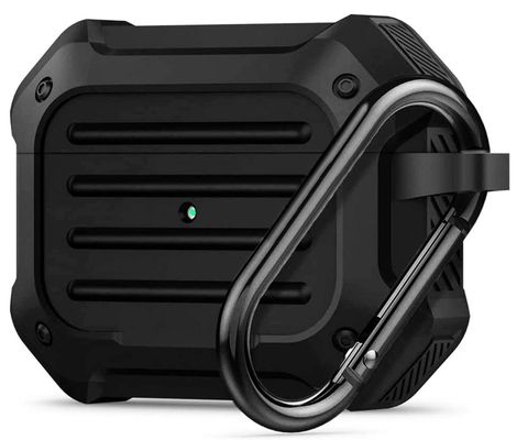Sounce TPU Protective Case Cover with Hybrid Frame and Keychain for AirPods Pro | Black