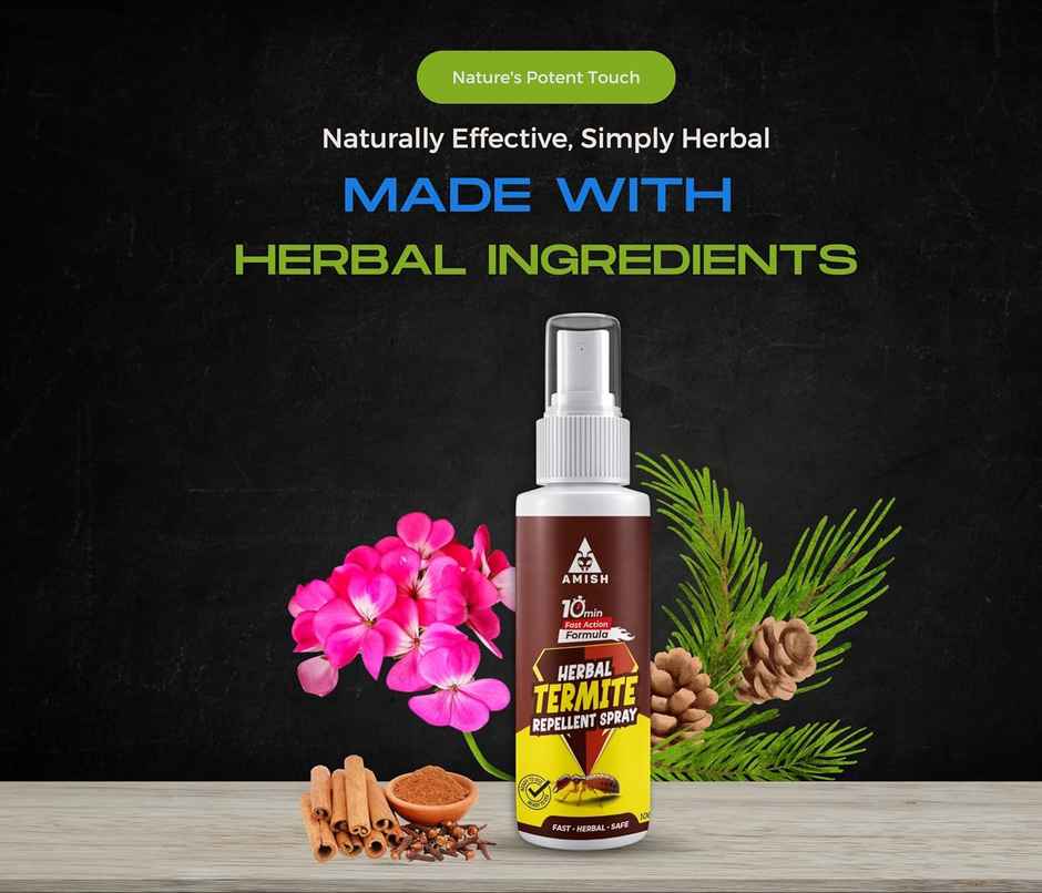 Amish Herbal Termite Spray 100Ml Pack Of 2 | 10 Minutes Result Guarantee |100% Organic No Chemical