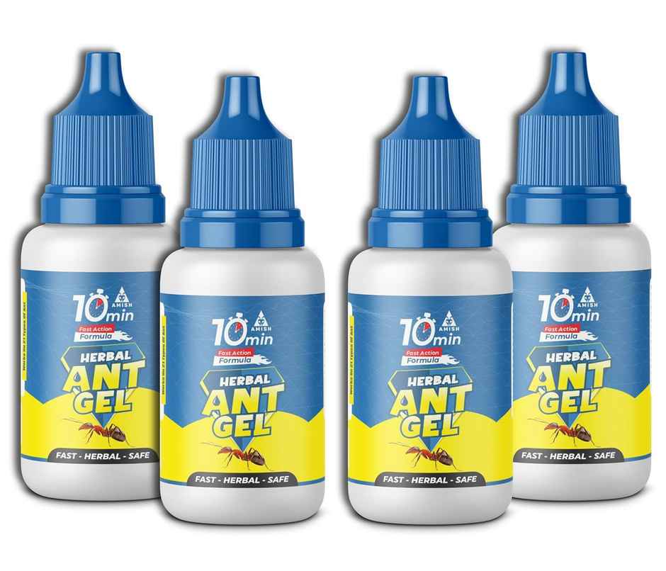 Amish A Herbal Ant Gel Pack Of 4 | 10 Minutes Result Guarantee | 100% Organic & Chemical Free
